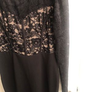 Formal black long sleeve dress